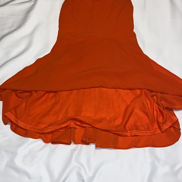 Coral/orange mini dress. Size medium-large. - Picture 5 of 12